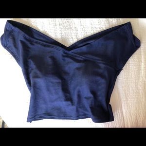 Navy off the shoulder ribbed size medium